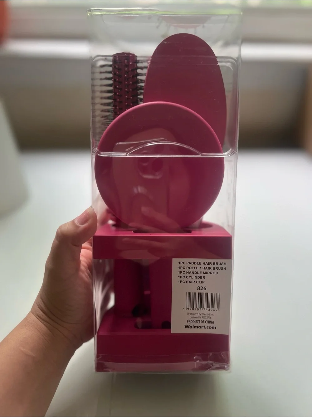 5-Piece Hair Brush Set, Adults and Teens, Pink